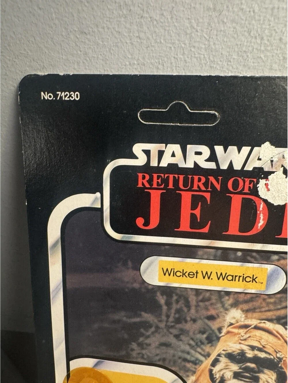 Vintage Star Wars ROTJ Wicket W Warrick Kenner 77 Back Carded Ewok Figure